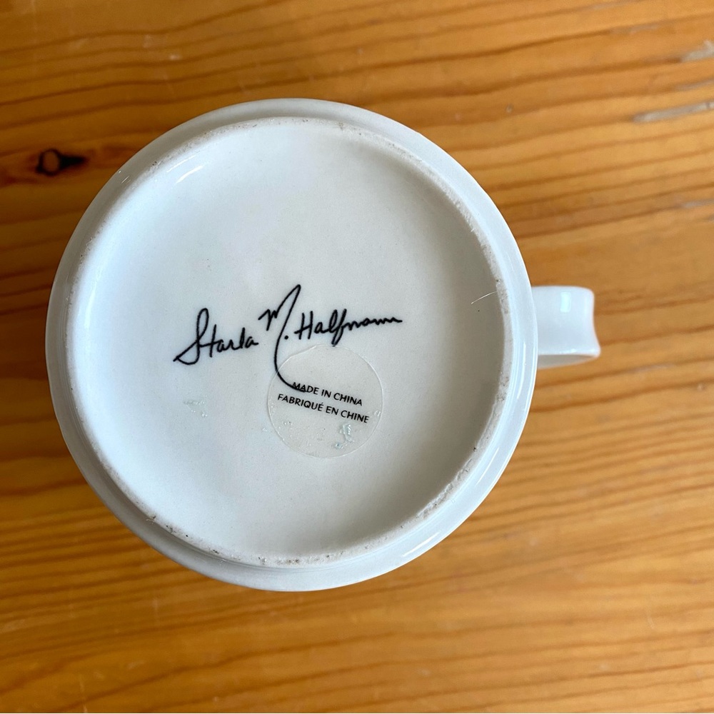 Anthropologie Monogram Letter E Coffee Mug Starla Halfmann Petal Palette Cup - Picture 8 of 9